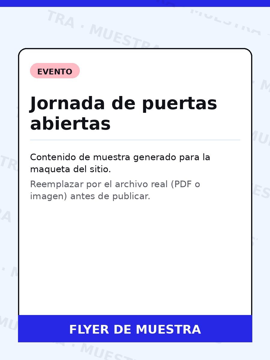 Miniatura de muestra del flyer de Jornada de puertas abiertas